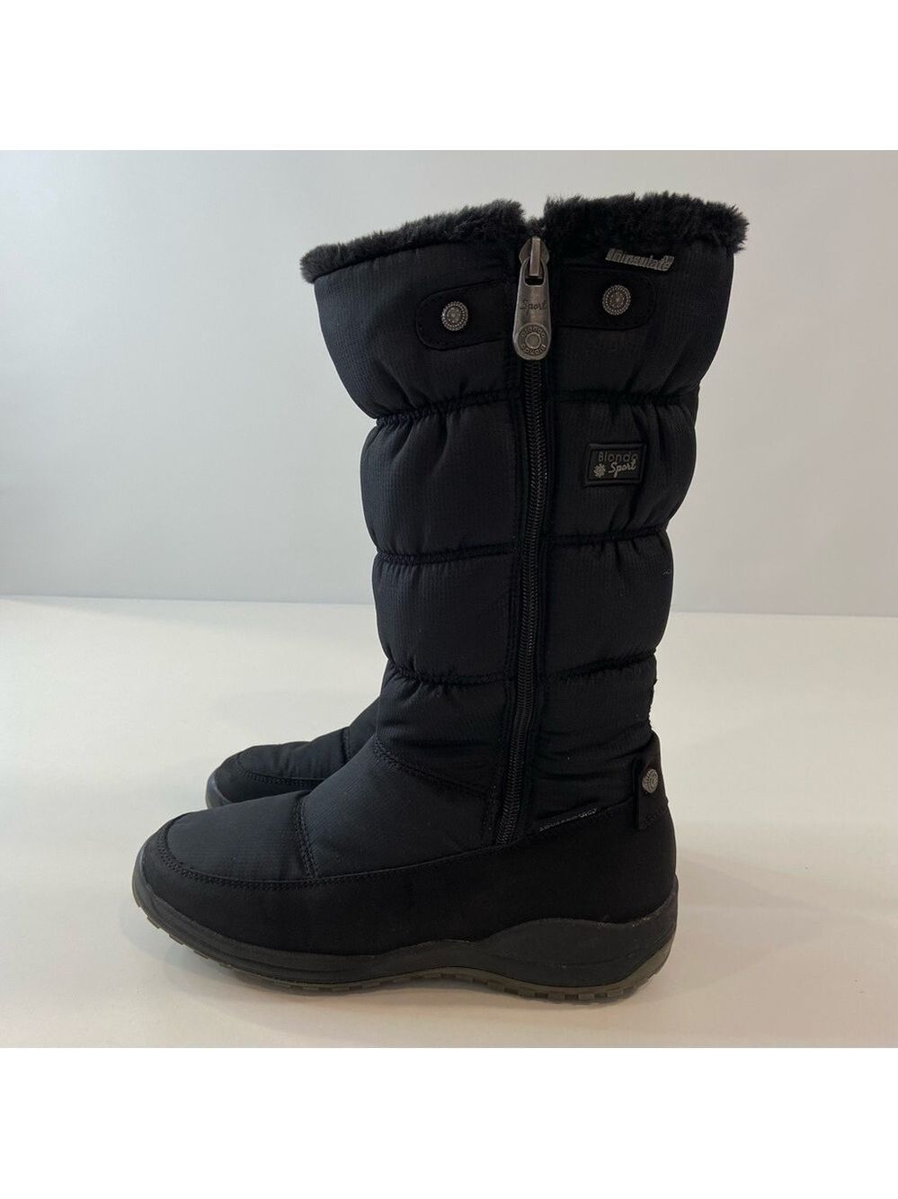 Blondo Sport long puffer black boots Thinsulate size 7.5 waterproof side zipper